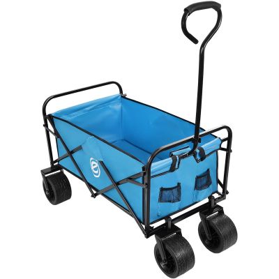 35. Deluxe Faltbarer Reise- und Strandbuggy 66x48x90cm mit Griff, Blau