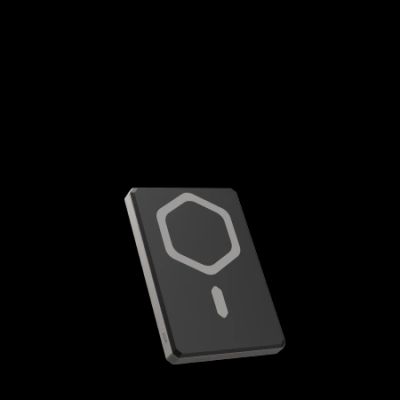 Powerbank UAG Ultra Slim 5K 5000 mAh mit Ständer 10W USB-C-Kabel kompatibel mit MagSafe - Titan