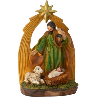 4. Weihnachtskrippe Stall der Heiligen Familie 13 cm Josef