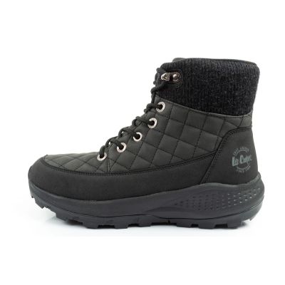 2. Lee Cooper Damen Winter-Wandersportschuhe, isoliert, schwarz, Öko-Leder