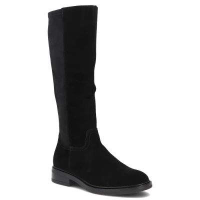 2. Schwarze Lederstiefel mit Stretch-Einsatz Filippo DKZ8222