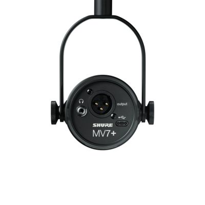 3. Shure MV7+-K-BNDL – Voice-Over-/Vocal-Mikrofon mit XLR-/USB-C-Anschluss, Schwarz + GATOR-Tischstativ
