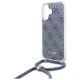 5. Guess Crossbody Cord 4G Print Hülle mit Trageband für iPhone 16 – Blau