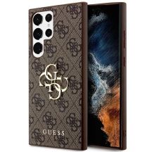 Guess 4G Big Metal Logo Hülle für Samsung Galaxy S24 Ultra - Braun