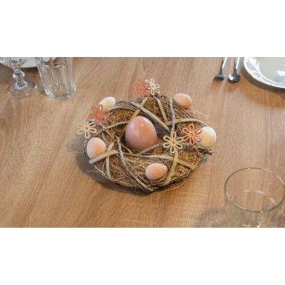 20. Dekorativer Kranz, grau, Durchmesser 24 cm