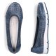 5. Rieker L3065-14 Damen bequeme, durchbrochene blaue Ballerinas