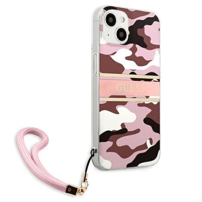 4. Guess GUHCP13SKCABPI iPhone 13 mini 5.4" pink/pink Hardcase Camo Strap Collection