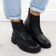 12. Gefütterte schwarze Damen-Lederboots im Worker-Stil Sergio Leone BT25172-S