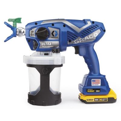 2. GRACO ULTRA AIRLESS-PAINTGIPS-GEWEHR (2 x 2AH DEWALT-AKKU + LADEGERÄT) + TASCHE