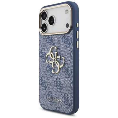 2. Guess 4G Big 4G Classic Logo Hülle für iPhone 18 Pro Max / 17 Pro Max – Blau und Gold