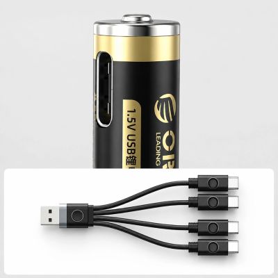 8. Orico Ener-G EG7C Lithium-Batterie 1,5 V 500 mWh AAA USB-C wiederaufladbare Batterie mit Ladekabel 4 Stück.