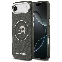 Karl Lagerfeld IML Glitter Karl & Choupette Heads Logo MagSafe Hülle für iPhone Air - Schwarz