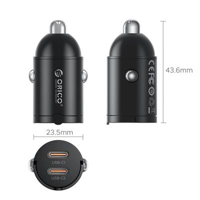 2. ORICO MiniRing 30 W Dual-USB-C-Zigarettenanzünder-Ladegerät aus Zinklegierung