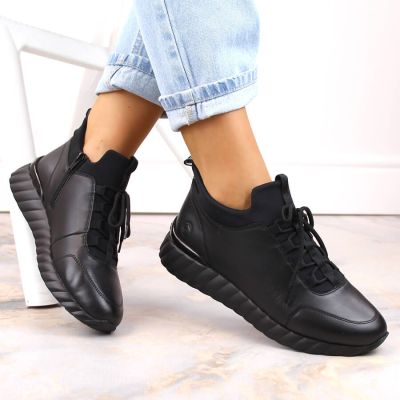 3. Rieker W RKR611B Lederschuhe schwarz
