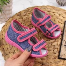 Hausschuhe Nazo Jr TEX4B in Marineblau und Rosa 