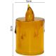 34. Dekorative Kerze, 8 cm, bernsteinfarben, warmweiß, 1 LED