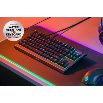 2. SteelSeries Apex 3 Tenkeyless Gaming-Tastatur RGB-LED-Licht American Wired Flüsterleise Schalter