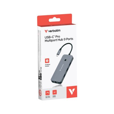 7. Verbatim USB-C Pro Multiport Hub 9 Port CMH-9 32152