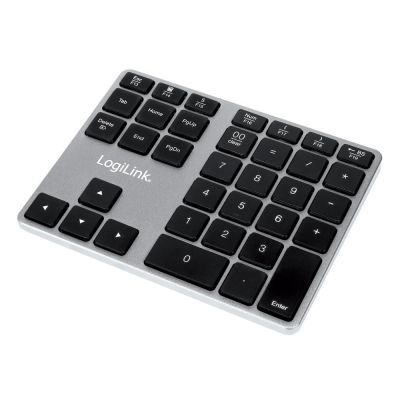 LogiLink ID0187 Numerisches Tastenfeld, universell, Bluetooth, Aluminium, Schwarz