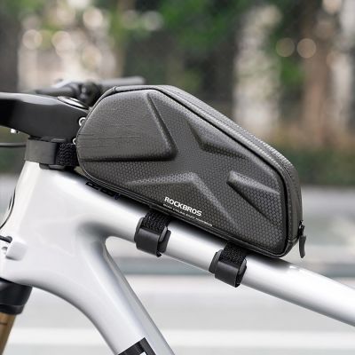 3. Rockbros Fahrradtasche, starr, Rahmen, Oberrohr, 1,4 l, Schwarz