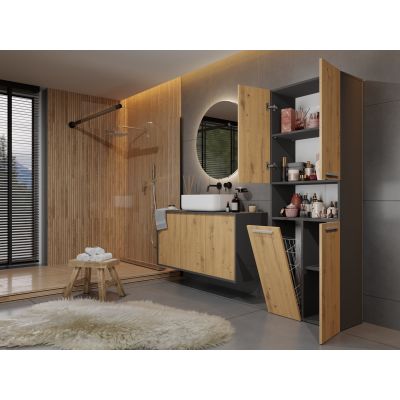 6. Badezimmer-Säule NEL ANT/ART 1 Korb kurze Tür Set