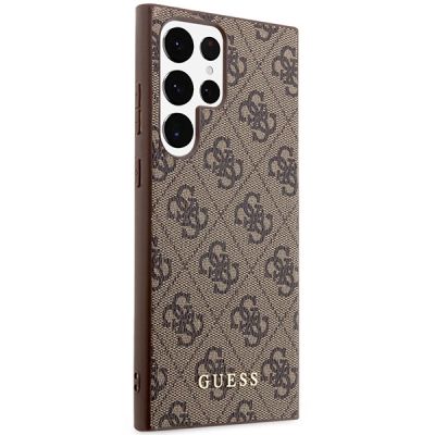 4. Guess GUHCS23LG4GFBR S23 Ultra S918 braun/braun Hartschalenetui 4G Metal Gold Logo