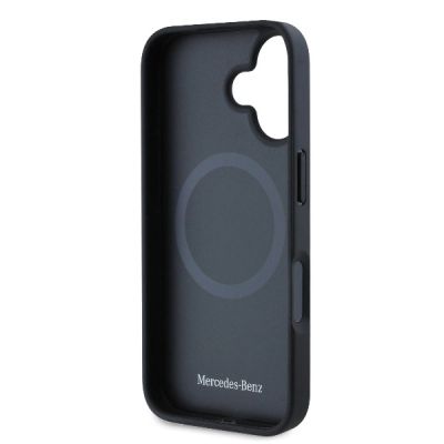 7. Mercedes Plain Smooth Leather MagSafe Hülle für iPhone 16 – Schwarz