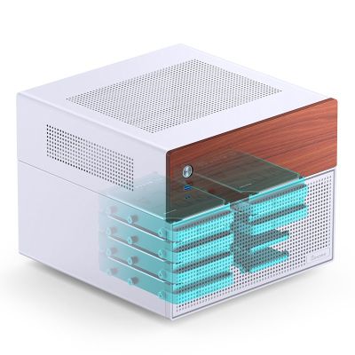 9. Jonsbo N4 WHITE Micro Tower Computer Security & Holders White