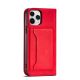 6. Magnetkartenhülle für iPhone 12 Pro Tasche Kartenetui Kartenhalter Rot
