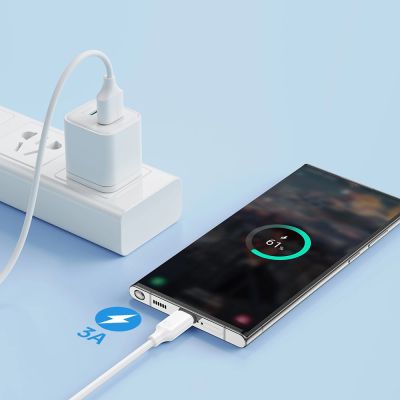 7. Joyroom Langlebiges USB-A/USB-C-Kabel der Serie A9 (3 A, 1 m) – Schwarz