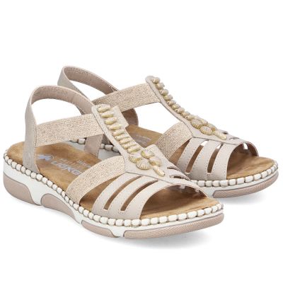 4. Beige Keilsandalen für Damen Rieker 66201-62
