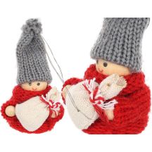 Dekorative Puppe mit Tasche, rotes Mädchen, 7,5 cm