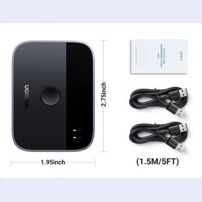 6. Ugreen CM757 2in1 Adapter 2x USB-A 3.0 (Eingang) / 2x USB-A (Ausgang) - Grau