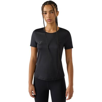 Champion Damen-T-Shirt mit Rundhalsausschnitt, Schwarz, 118511 KK001