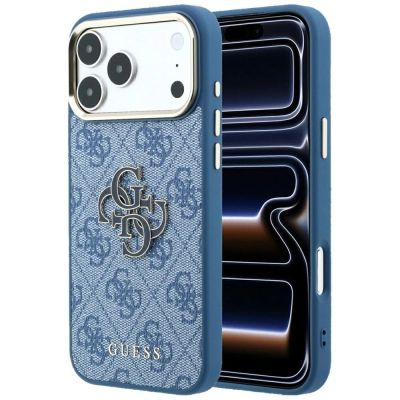 Guess 4G & Big Resin Logo Hülle für iPhone 17 Pro Max / 18 Pro Max - Hellblau