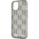 5. Karl Lagerfeld IML Mono KL Pattern & Cord Hülle für iPhone 15 / 14 / 13 – Schwarz