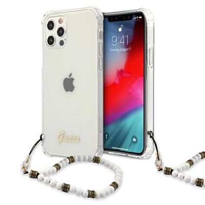 Guess GUHCP12LKPSWH iPhone 12 Pro Max 6,7" Transparentes Hardcase White Pearl