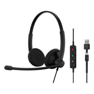 6. EPOS IMPACT 100 MS Stereo-Kopfhörer mit Kabel, On-Ear, USB-C + USB-A