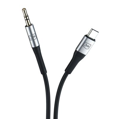 9. 3mk AUX-Miniklinkenkabel (3,5 mm) / USB-C-Kabel – silber
