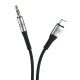 9. 3mk AUX-Miniklinkenkabel (3,5 mm) / USB-C-Kabel – silber