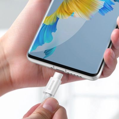 9. Baseus CATYS-C02 USB-C - USB-C PD QC FCP Kabel 100W 5A 2m - Weiß