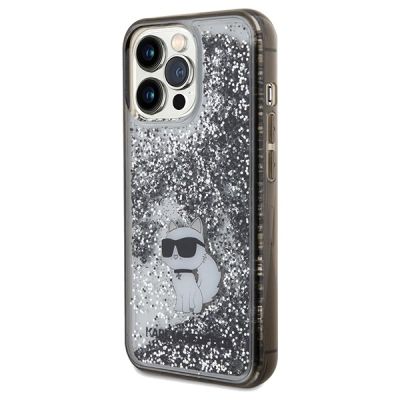 2. Karl Lagerfeld Liquid Glitter Choupette Hülle für iPhone 13 Pro / 13 – transparent