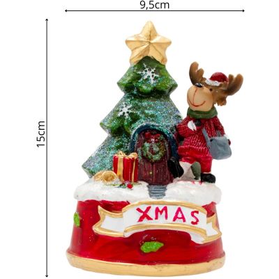 17. Weihnachtsdekoration mit einem spielenden Rentier