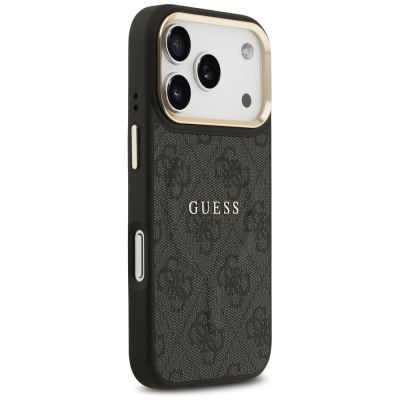 4. Guess 4G PU Classic Logo MagSafe Hülle für iPhone 17 Pro - Schwarz