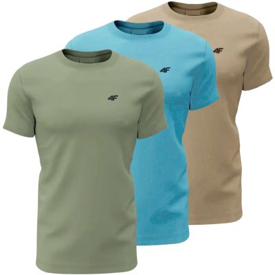 Herren-T-Shirt (3er-Set) 4F 4FWSS26TTSHM4481-90S