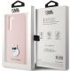 8. Karl Lagerfeld Choupette Metal Pin-Hülle aus Silikon für Samsung Galaxy S23+ – Rosa
