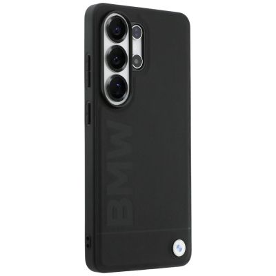 4. BMW Leder-MagSafe-Hülle mit Heißprägung für Samsung Galaxy S26 Ultra – Schwarz
