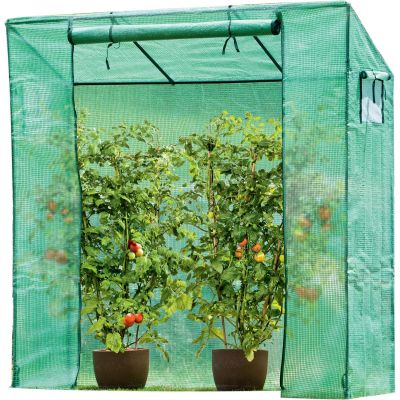 14. Gewächshaus für Tomaten und Gurken 200x77x168-150cm PE Grün