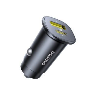 4. Baseus GoTrip USB-C / USB-A 30W Autoladegerät - Schwarz