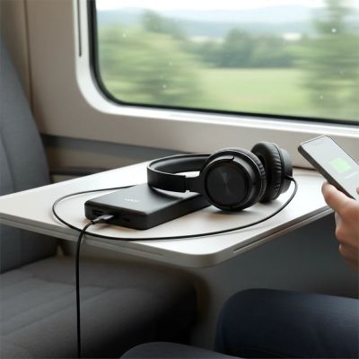 8. EVERACTIVE Powerbank 10000 mAh, 1x USB, 2x USB-C, 20 W, QC4+, LCD-Display, Schwarz EB-11QB